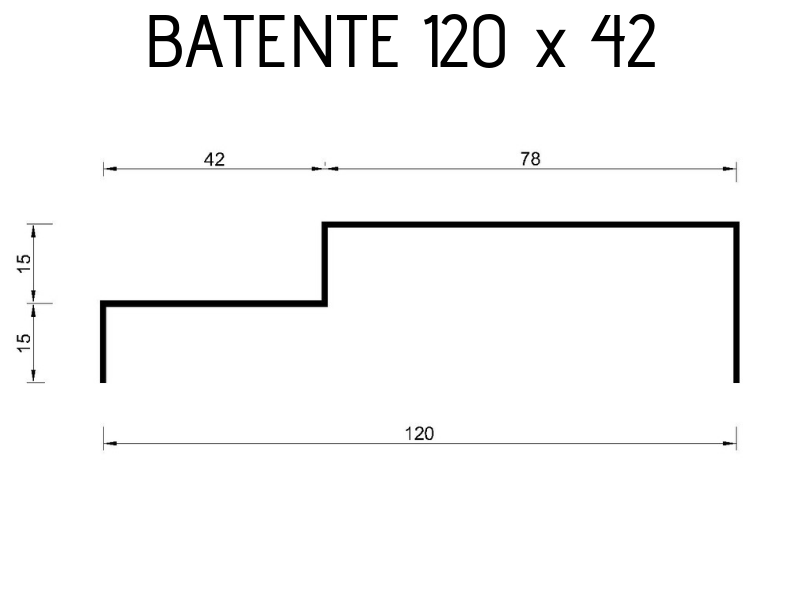Batente 120 x 42 #18 - 3 metros 