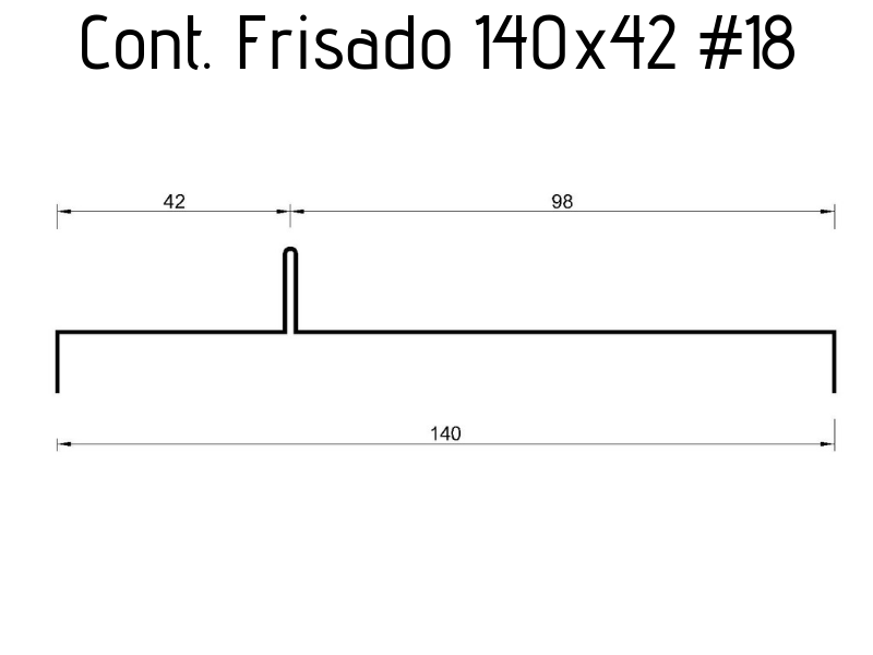 Contorno Frisado 140 x 42 #18 - 3 metros