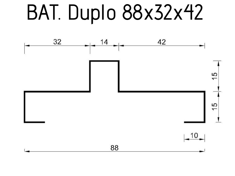 Batente Duplo 88x32x42 #18 - 3 metros