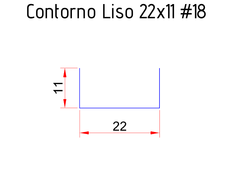 Contorno Liso 22 x 11 #18 - 3 metros