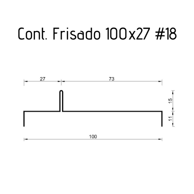 Contorno Frisado 100 x 27 #18 - 3 metros