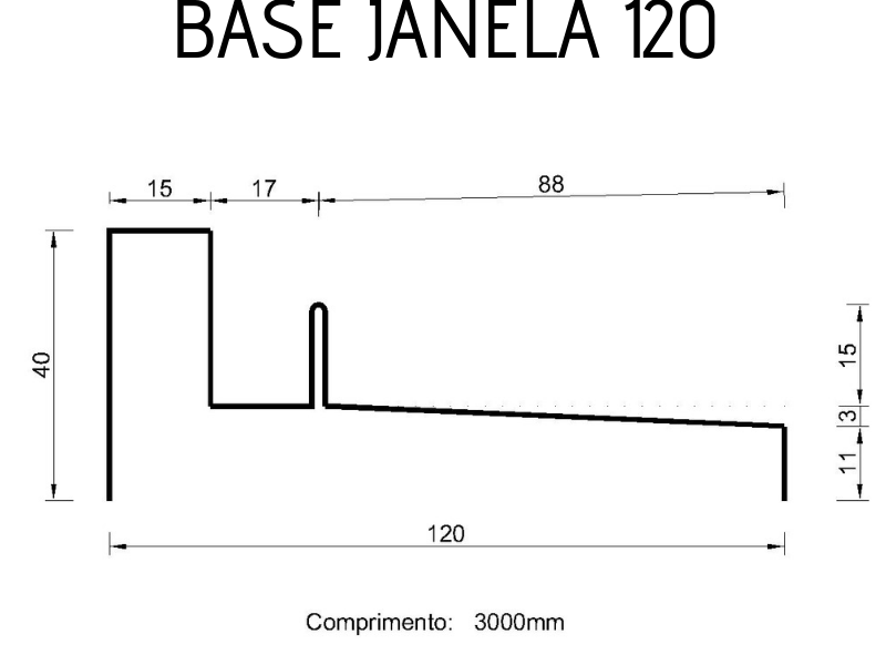 Base de Janela 120 #18 - 3 metros