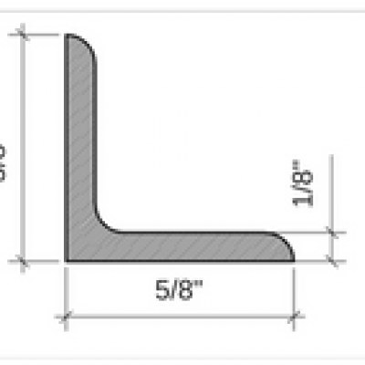 Cantoneira de Ferro 1/8" x 5/8" x 6000mm A36