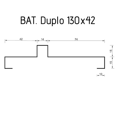 Batente Duplo 130x42 #18 - 3 metros