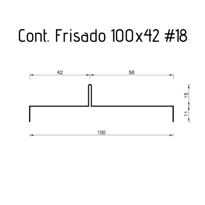 Contorno Frisado 100 x 42 #18 - 3 metros