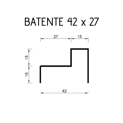 Batente 42 x 27 #18 - 3 metros