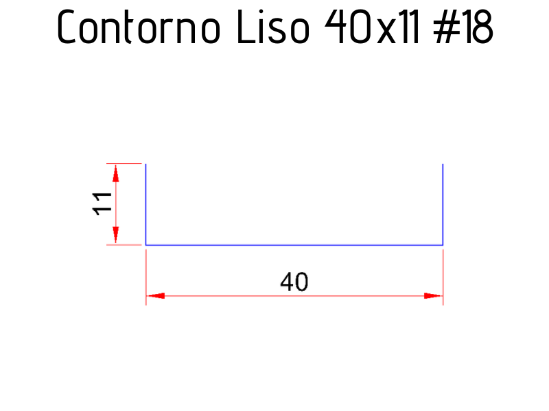 Contorno Liso 40 x 11 #18 - 3 metros