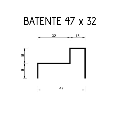 Batente 47 x 32 #18 - 3 metros