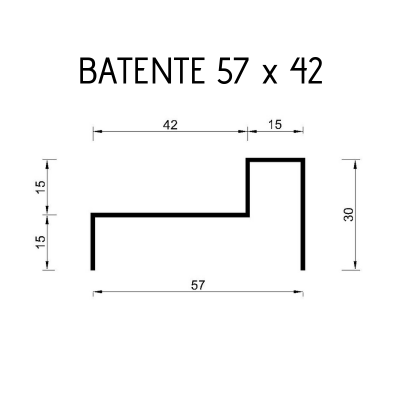 Batente 57 x 42 #18 - 3 metros 