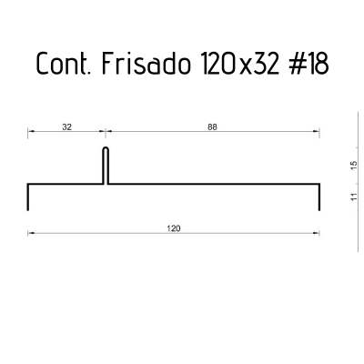 Contorno Frisado 120 x 32 #18 - 3 metros