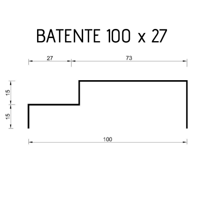 Batente 100 x 27 #18 - 3 metros 