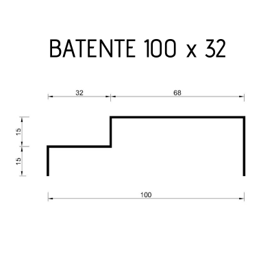 Batente 100 x 32 #18 - 3 metros 