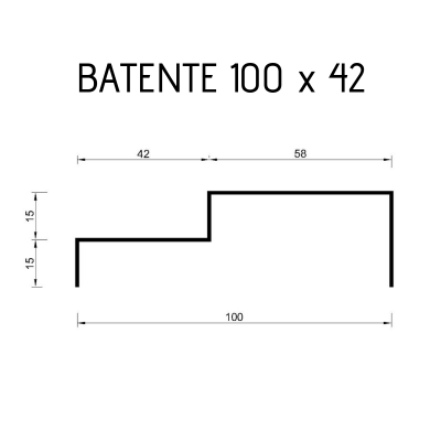 Batente 100 x 42 #18 - 3 metros 