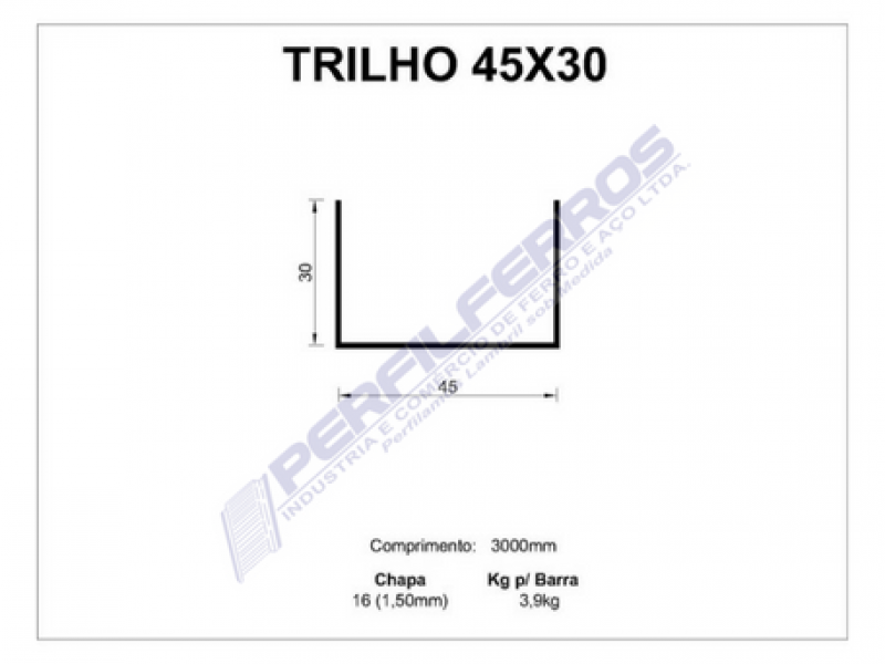 Trilho 45 x 30 #18