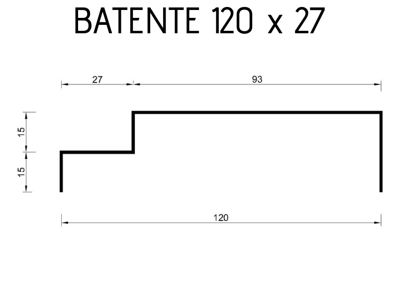Batente 120 x 27 #18 - 3 metros 