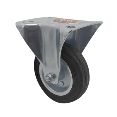 Rodízio de Borracha 4" (100mm) para Carrinhos - Fixo e Giratório